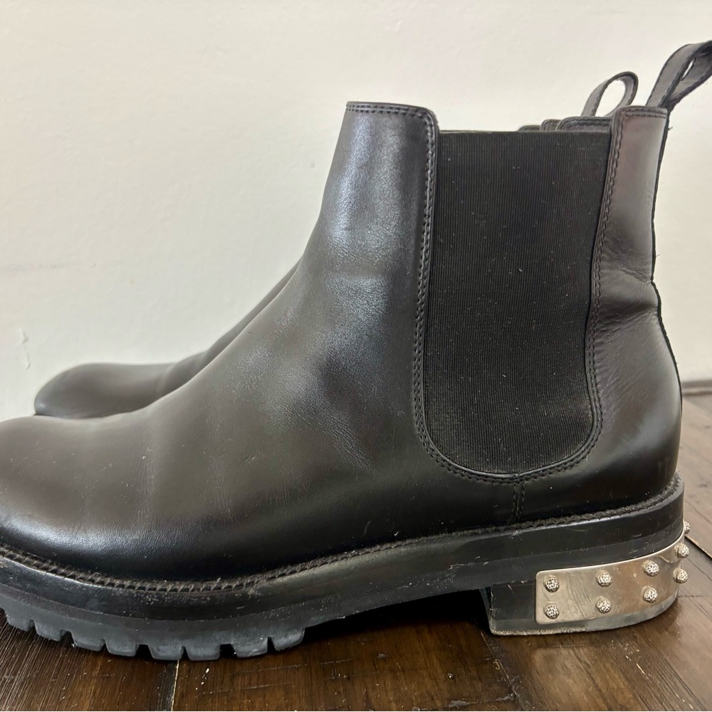 Alexander McQueen Black Studded Ankle Boots